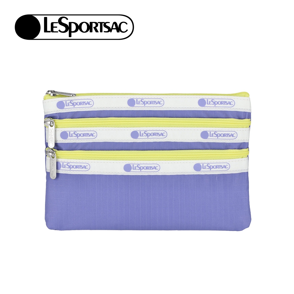 Lesportsac 3-Zip Cosmetic 三層拉鍊收納化妝包/ 紫羅蘭色, , large