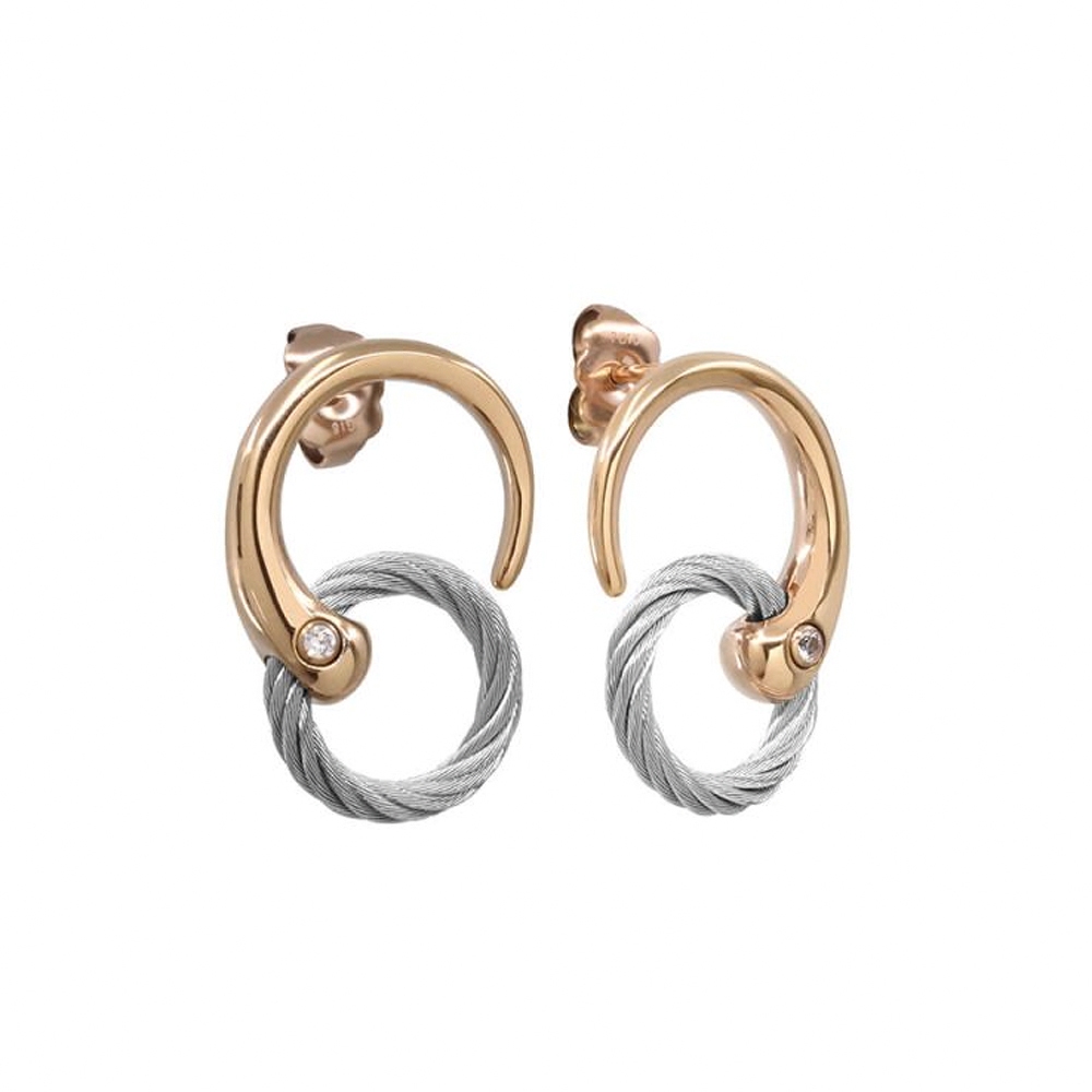 CHARRIOL 夏利豪 INFINITY ZEN 鋼索耳環 送禮推薦 03-102-1232-0, , large