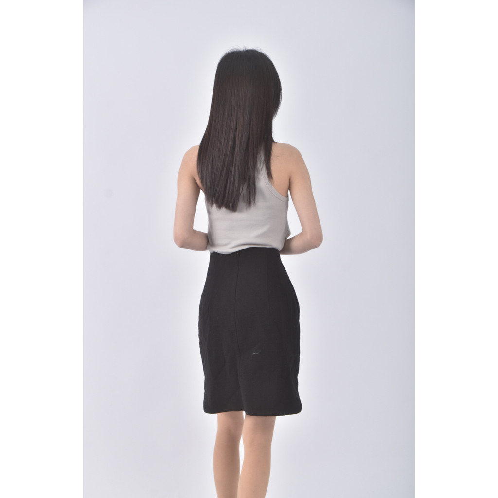 (S) uniqlo質感羊毛黑色短裙二手衣, , large