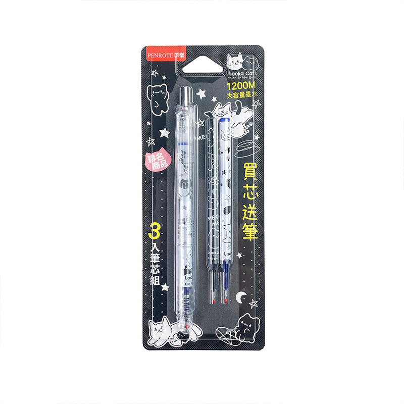 【PENROTE 筆樂】露咖貓中性筆+芯組, , large