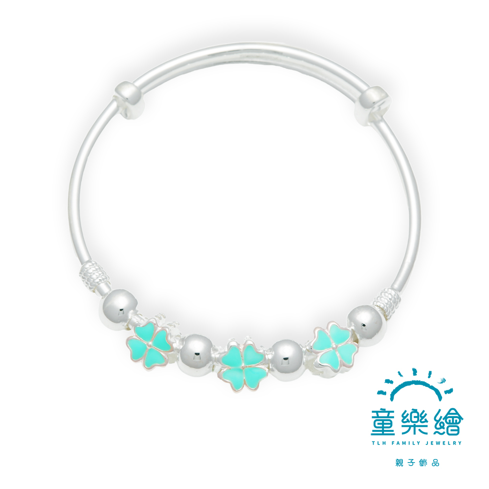 【童樂繪金飾】兒童純銀手鐲手環 幸福幸運草 (彌月銀飾 滿月禮 寶寶足銀), , large