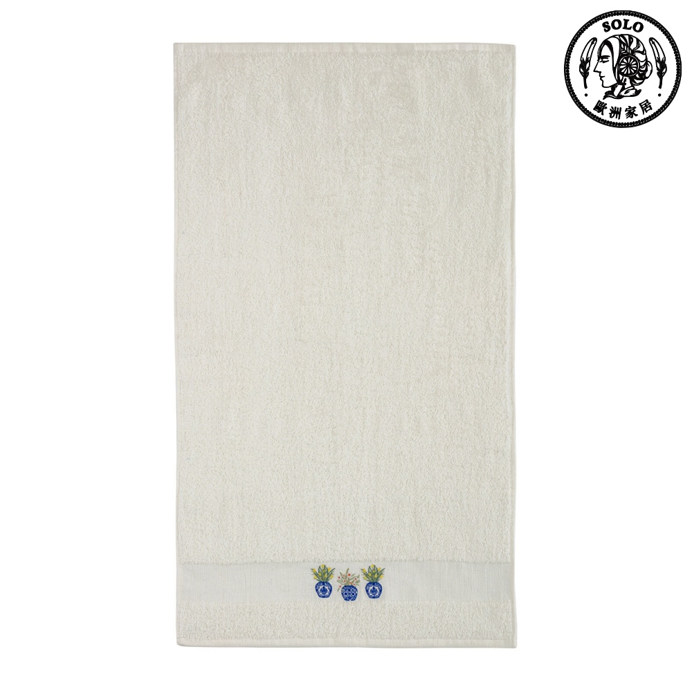 【SOLO Vintage】LCW Home 50x80cm Flower Vases Embroidery Towel 100% Cotton Absorbent, , large