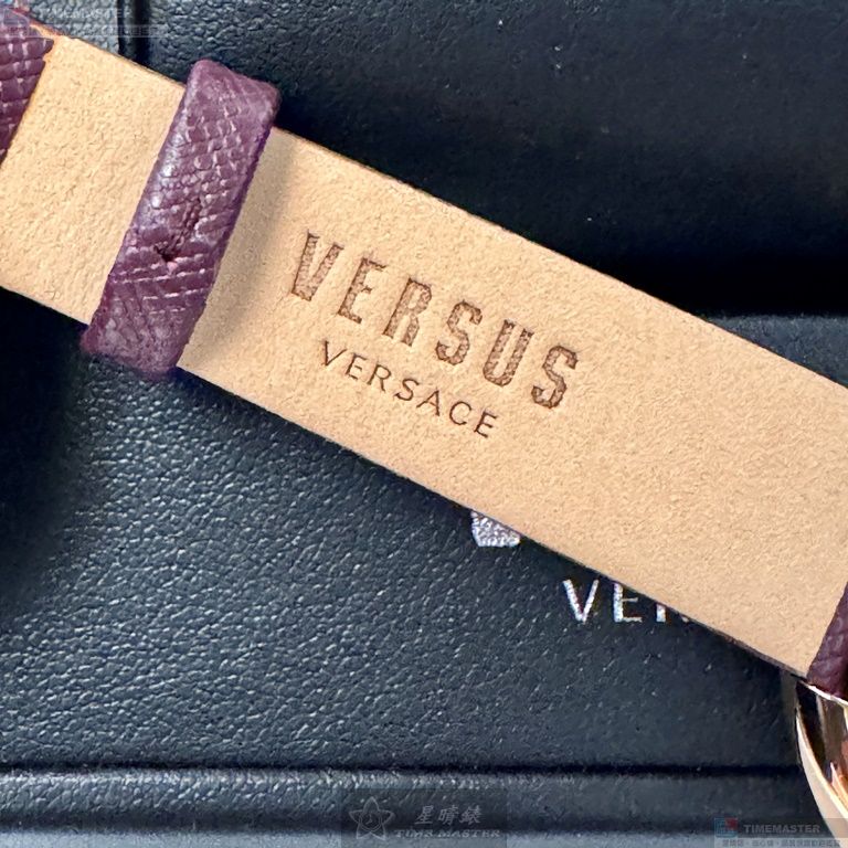 [星晴錶業]VERSUS VERSACE手錶,36mm,VV00375酒紅色錶面玫瑰金錶殼酒紅色真皮皮革錶帶款, , large