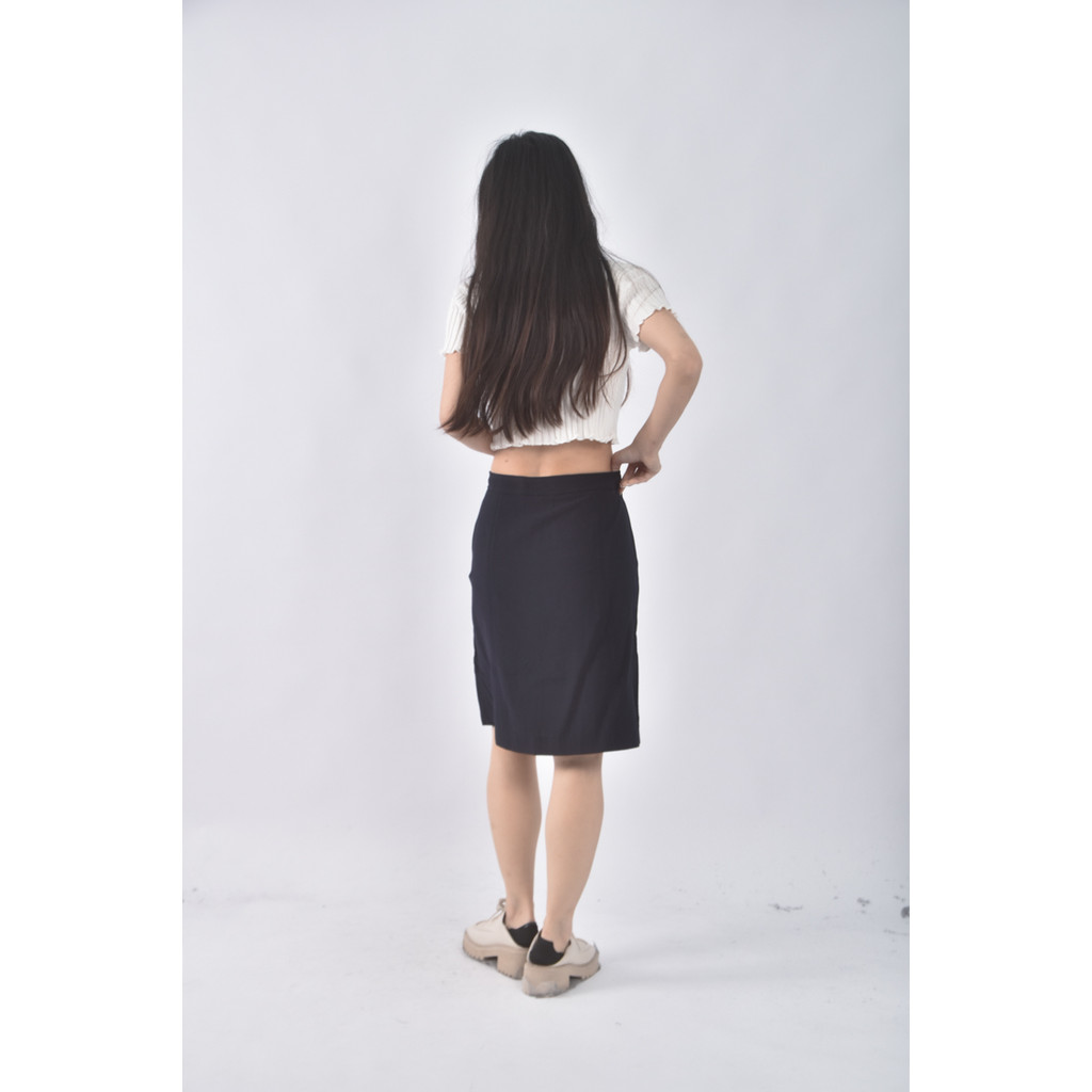 (L) benetton formula質感藍色短裙二手衣, , large