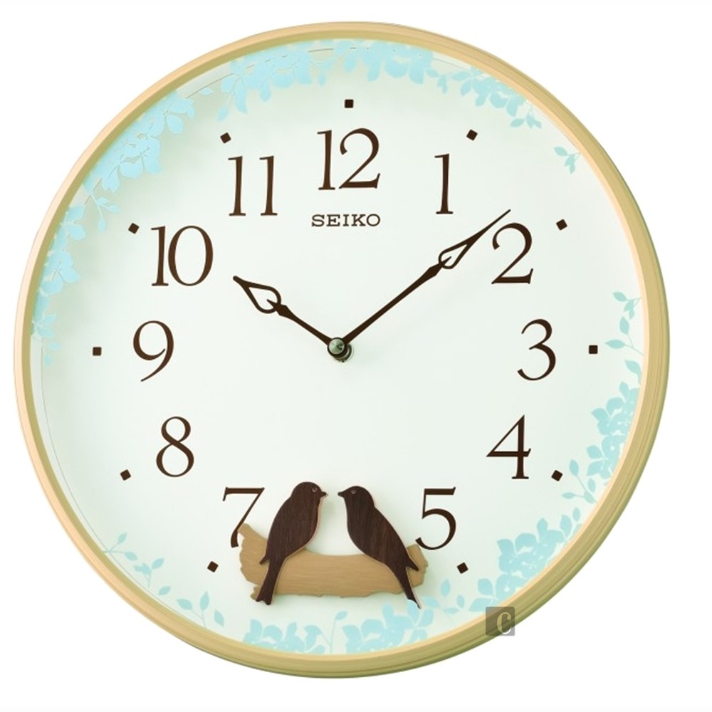 SEIKO 精工 幸福喜鵲掛鐘 時鐘-米/33cm QXC237Z, , large