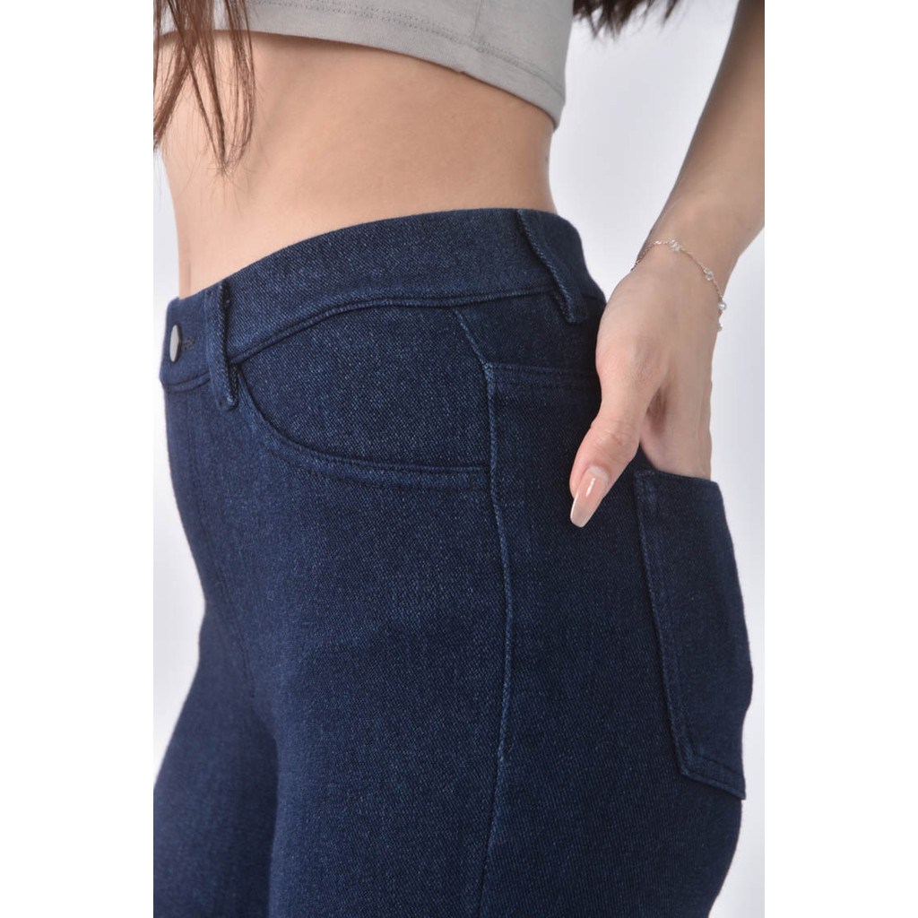 (S) uniqlo丹寧牛仔貼身藍色長褲二手衣, , large