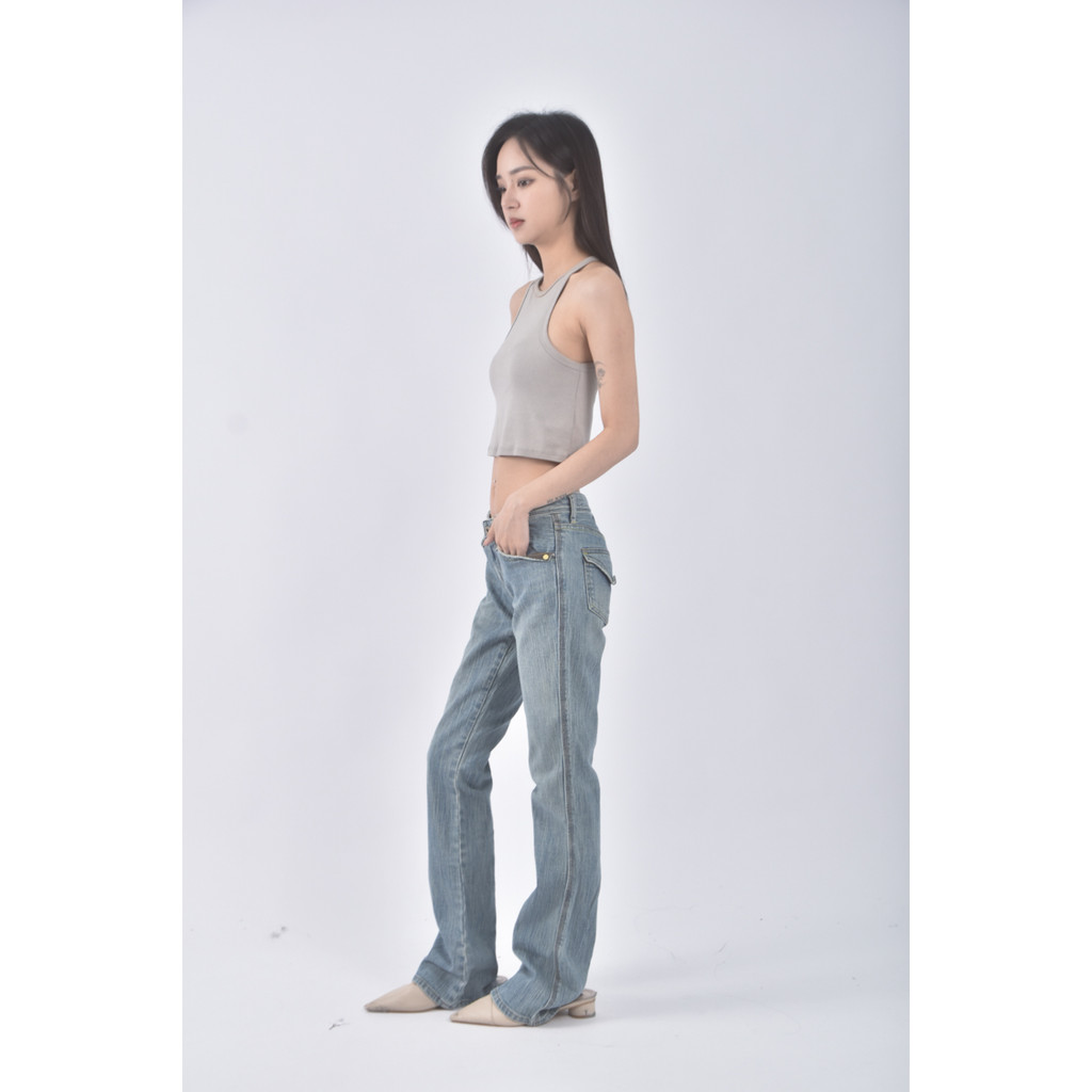 (XL) sunsister丹寧牛仔質感棉質藍色長褲二手衣, , large