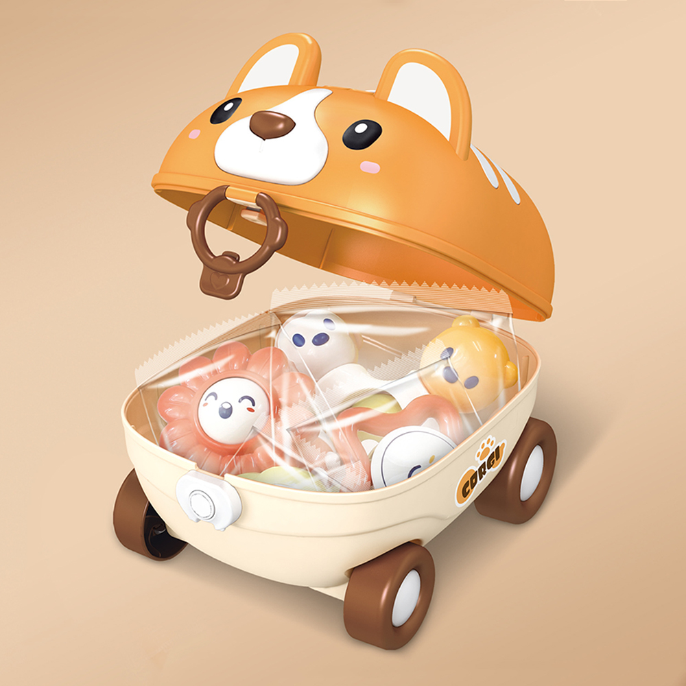 柯基寶寶手搖鈴固齒器 彌月禮盒 新生禮盒, , large