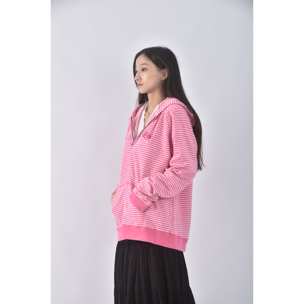(XL) tommy hilfiger棉質橫線條粉色外套二手衣, , large