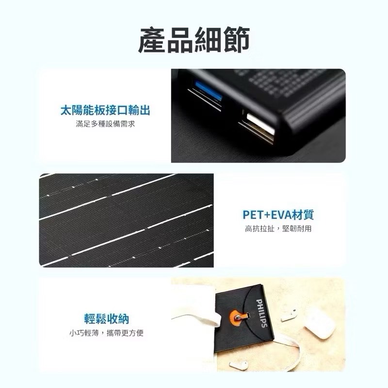 【Leo手機周邊專賣店】PHILIPS飛利浦  太陽能充電板20W, , large