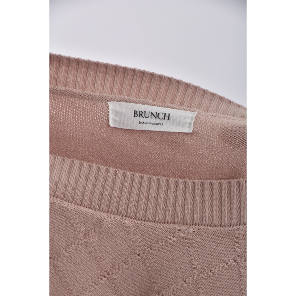 (XL) brunch韓牌質感圓領粉色長袖上衣二手衣, , large