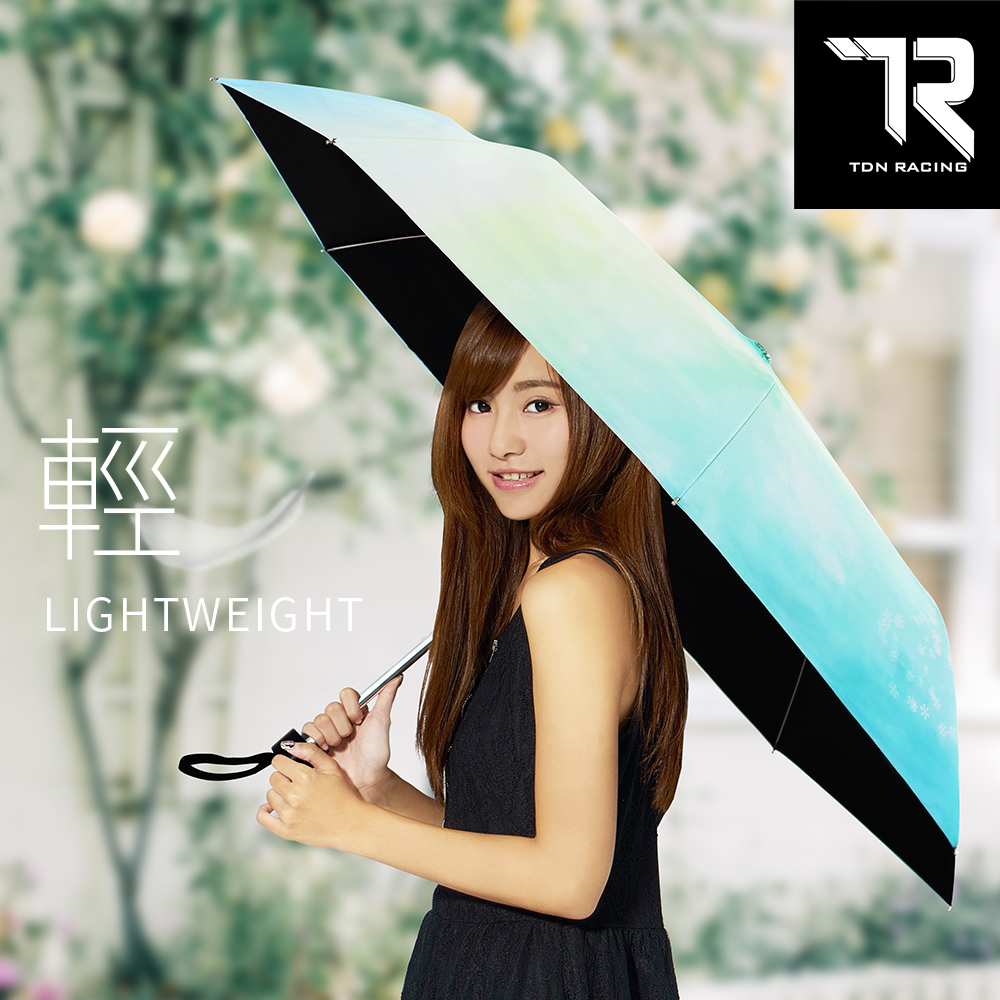 [TDN] Natural Light Ultra-Easy Open/Close Tri-Fold UV-Resistant Umbrella (B7617C) Snowflake Green, , large
