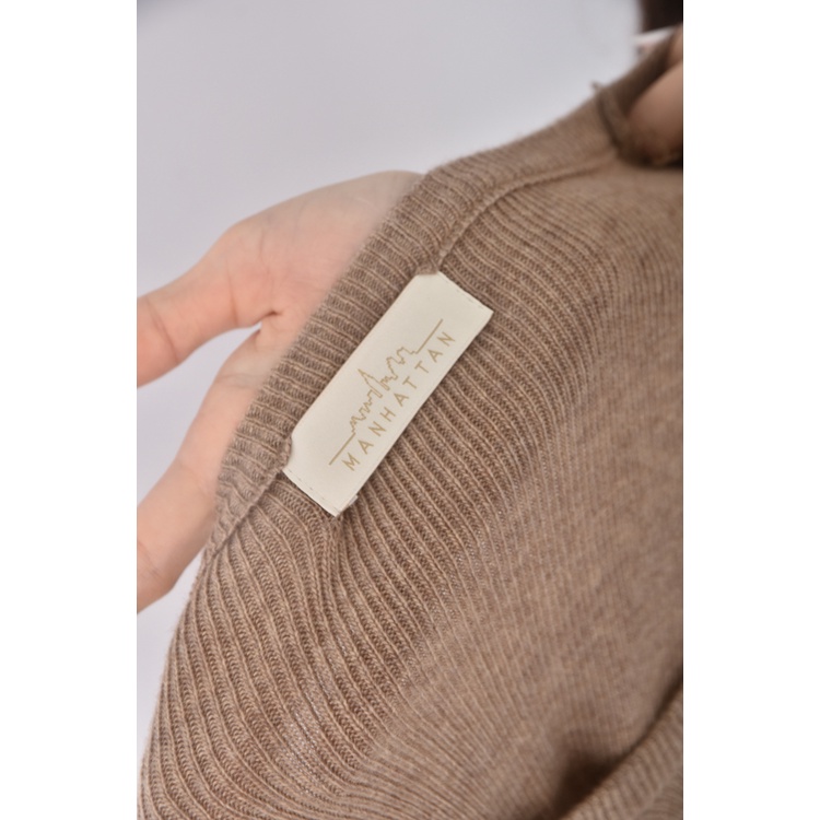 (M) manhattan質感圓領棕色長袖上衣二手衣, , large