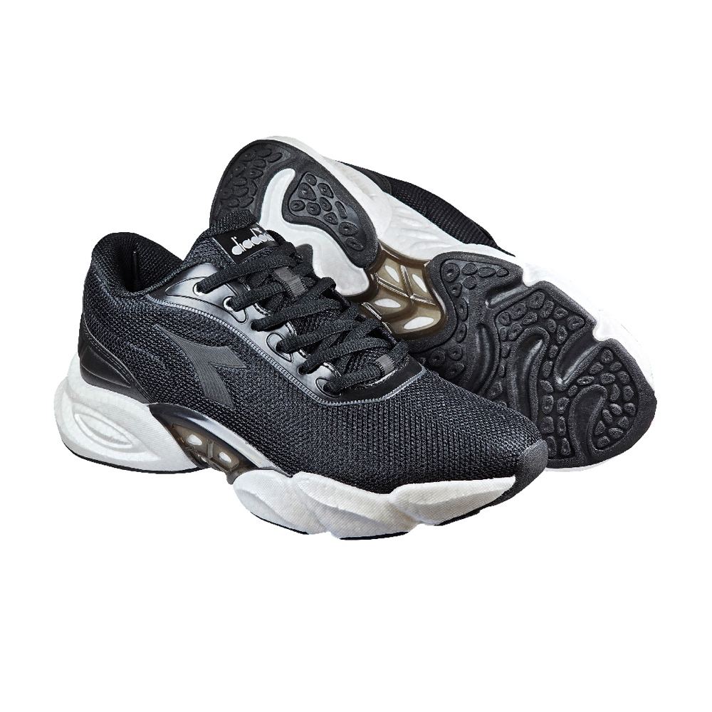 DIADORA迪亞多那 輕量慢跑鞋 男運動鞋 男鞋 寬楦 高腳背 透氣 吸衝 Q彈 緩震 穩定 服貼 足弓支撐 黑 灰, , large