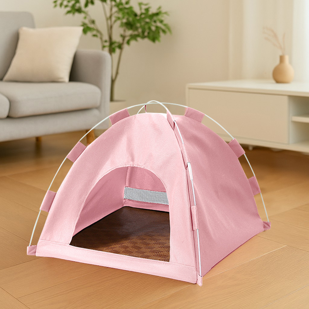 露營風寵物帳篷【櫻花粉XL號】 狗帳篷 寵物帳篷 貓帳篷 寵物窩 寵物帳篷窩 可拆洗 四季通用 貓咪戶外帳篷 透氣可摺疊 迷你帳篷 寵物, , large