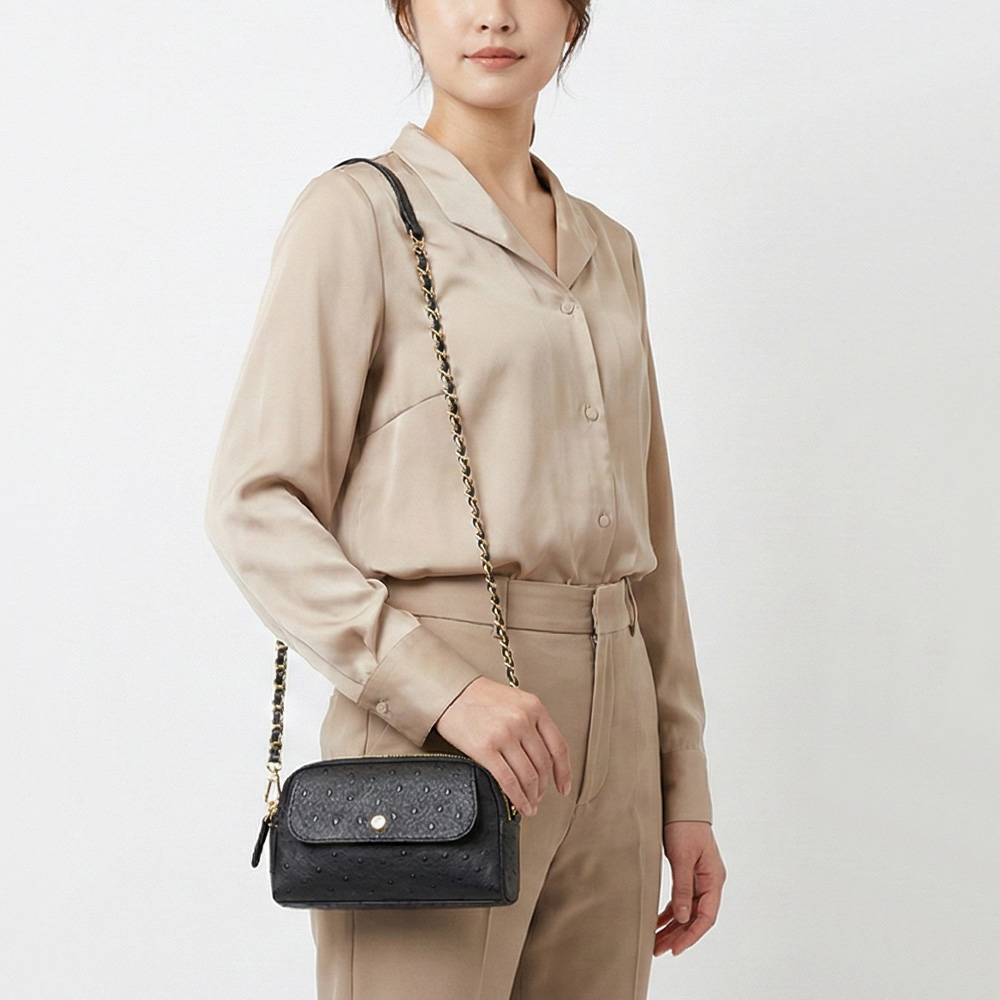 【M2nd】悠特蒂鴕鳥皮多功能斜揹包-楓紅(T75A), , large