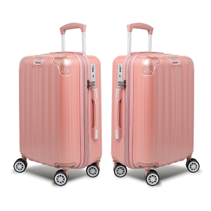 【Alldma鷗德馬】25吋熱銷款拉鏈行李箱Z2S-玫瑰金(贈保護套C2+B2棋盤束帶+多功能海關鎖), , large