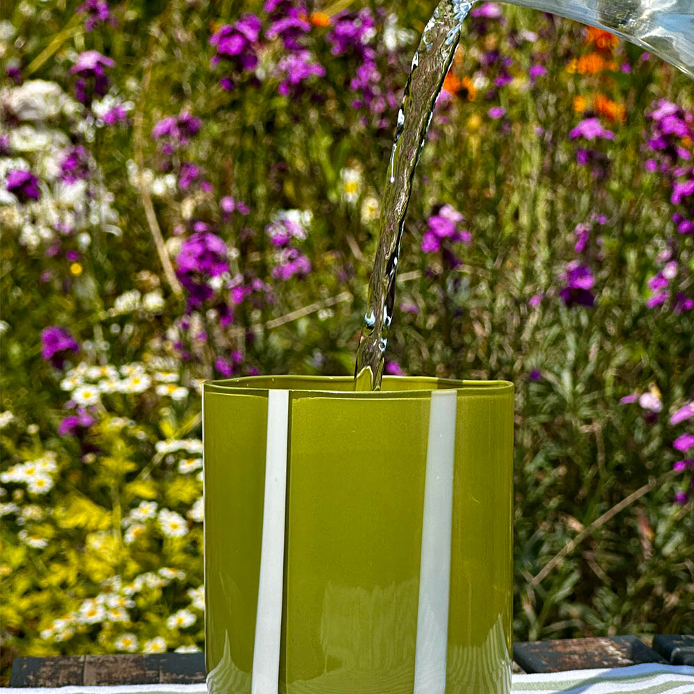 【英國 MÆGEN】Atina 條紋玻璃水杯-綠, , large