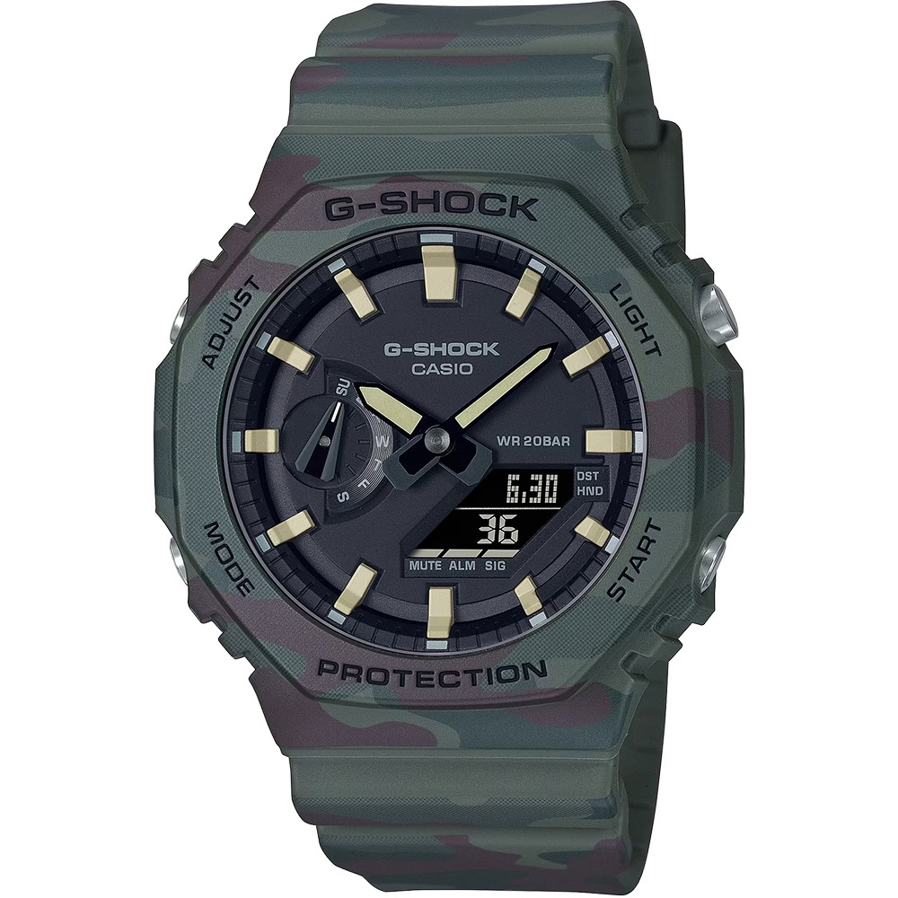 CASIO 卡西歐 G-SHOCK 迷彩 八角電子錶 套錶 GAE-2100WE-3A, , large