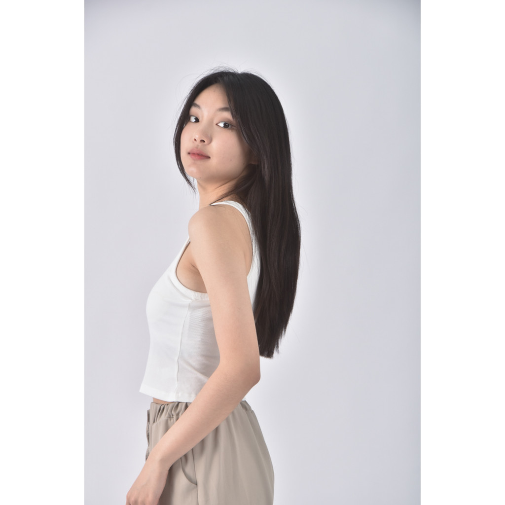(S) 【里唯私服】jacnana修身短版棉質無袖白色上衣二手衣, , large