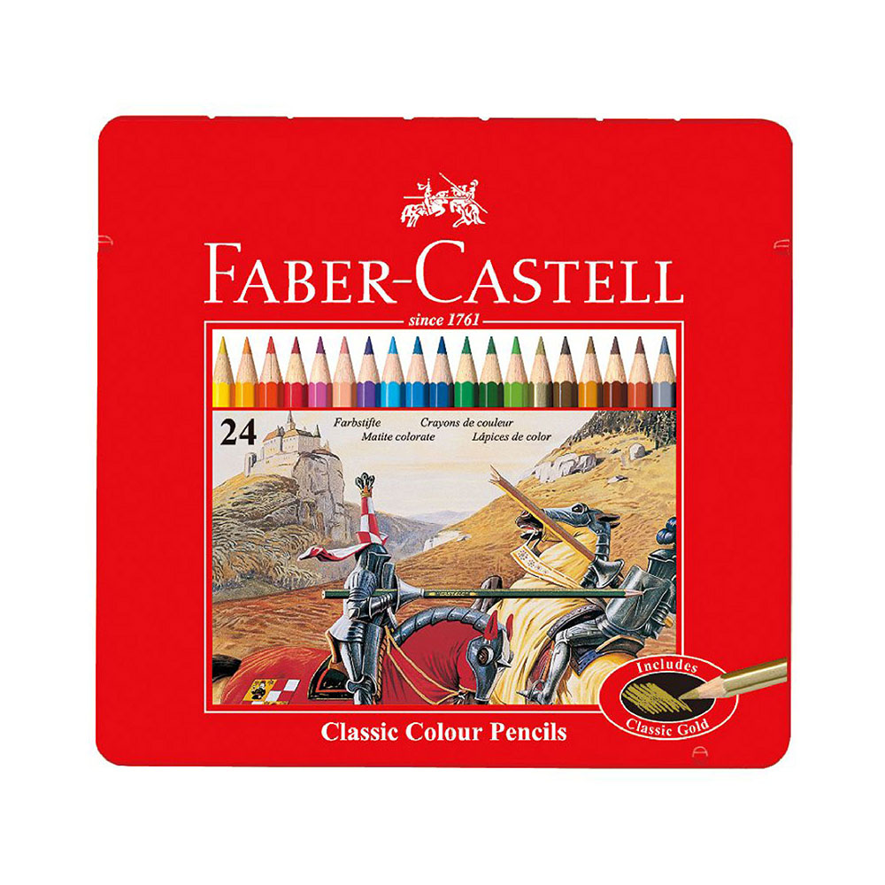 【Faber-Castell】輝柏  油性色鉛筆 鐵盒 24色 /盒 115845, , large
