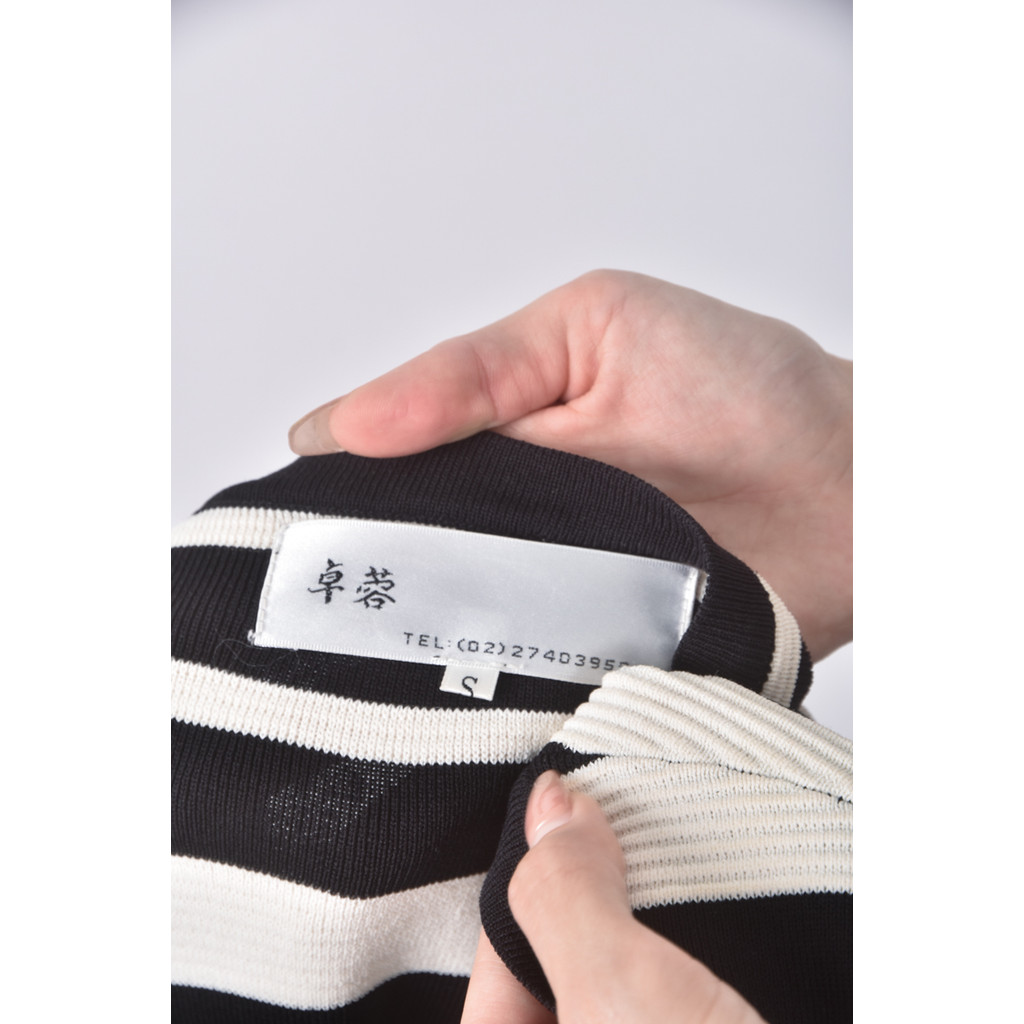 (S) 卓蓉條紋黑色外套二手衣, , large