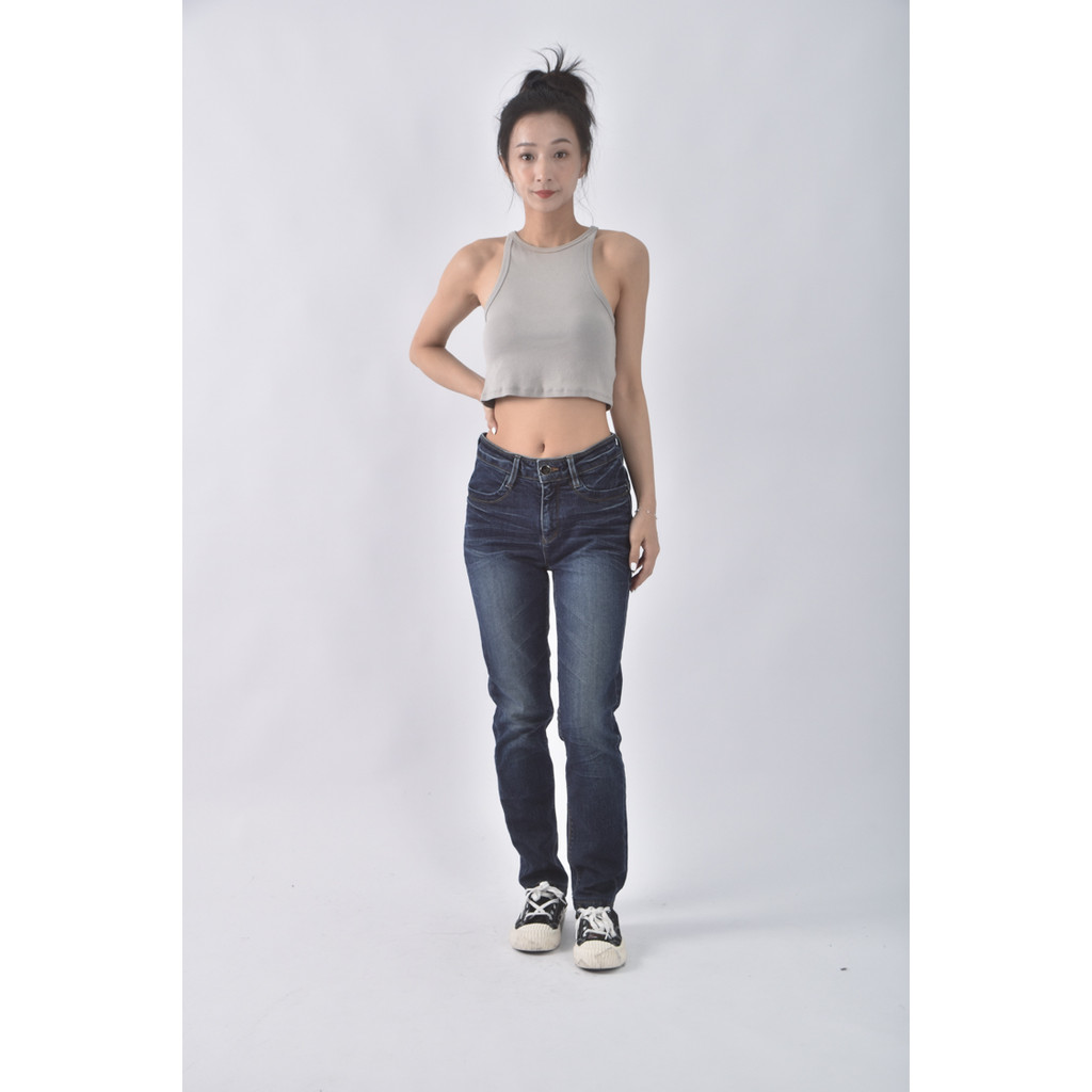 (M) 丹寧牛仔簡約藍色長褲二手衣