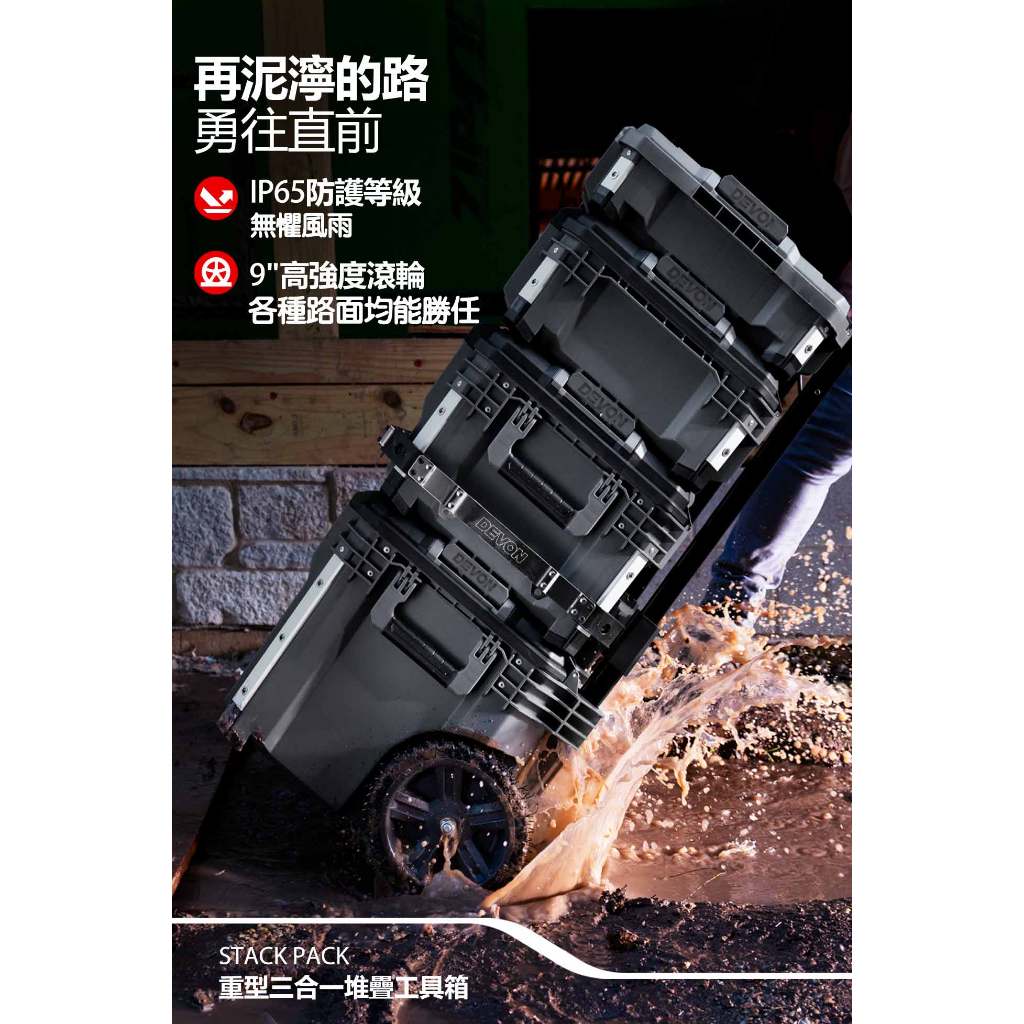 WIN五金 大有 重型堆疊工具箱 STACKPACK 防水工具箱 堆疊工具箱 平板車 烏龜車 收納 工具收納 同FLEX, , large