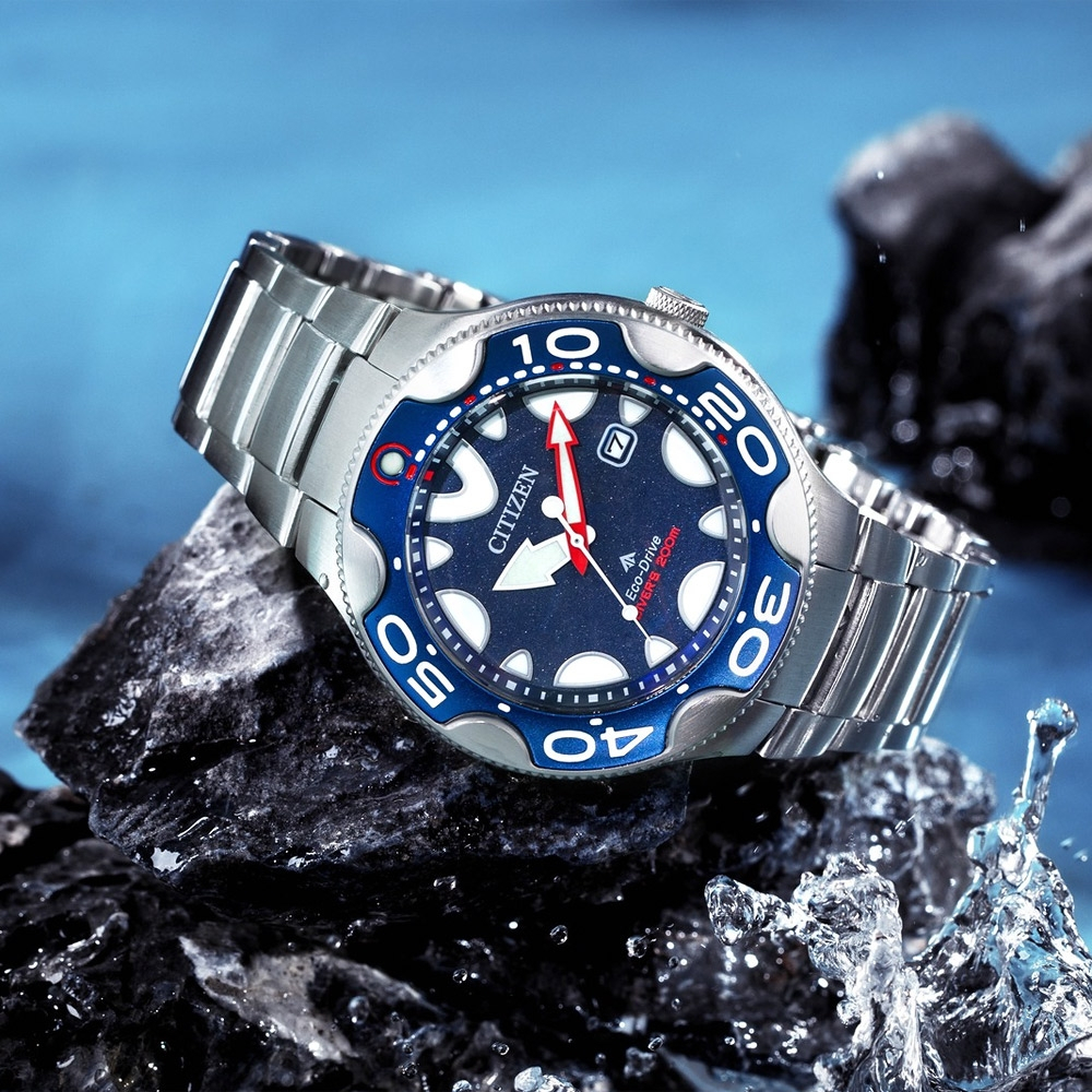 CITIZEN 星辰 PROMASTER 虎鯨 光動能200米潛水錶-46mm BN0231-52L, , large