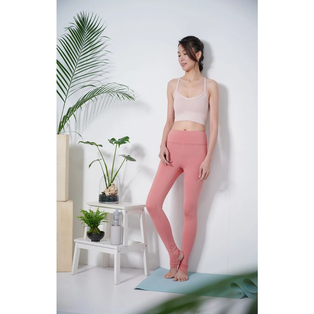 YOGA FLOW Ashly Bra - 交織細帶短版上衣 - 玫瑰粉 Rose Quartz, , large