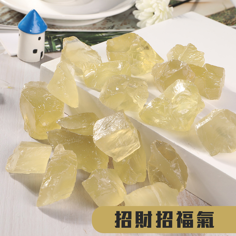 [Yellow Citrine] &ndash; Attract and Gather Wealth, Crafted from Melted Stone, Enhance Fortune, Boost Popularity, Can Be Used as a Diffuser Stone, Home Decor, , large