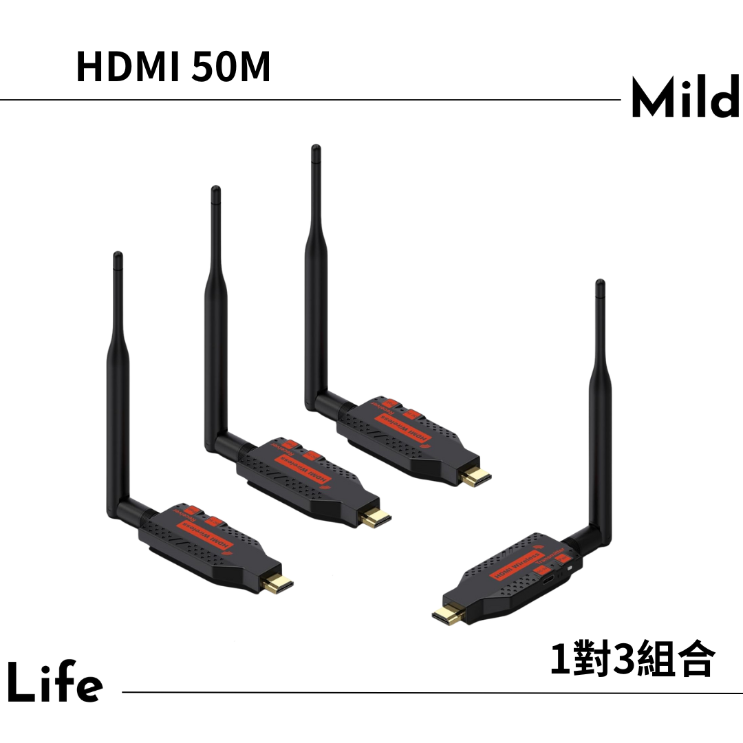 【Mild Life】50M-1080P無線傳輸器(一對三), , large