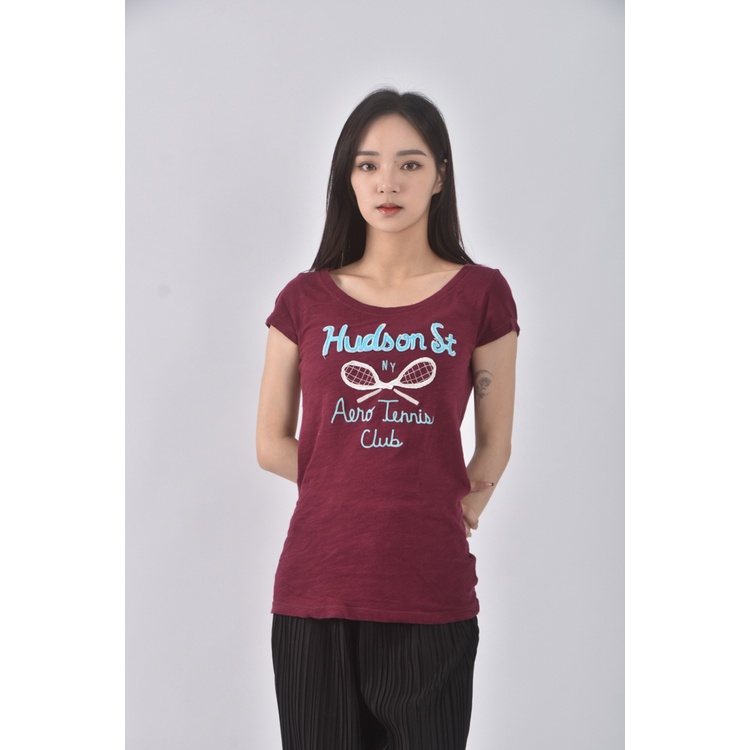 (S) aeropostale印花紅色短袖上衣二手衣, , large