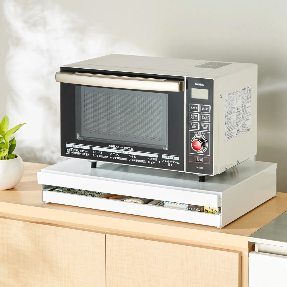【adachi】日本製廚房電器多功能收納雙層抽屜式工作台55cm(可延伸廚房作業空間), , large
