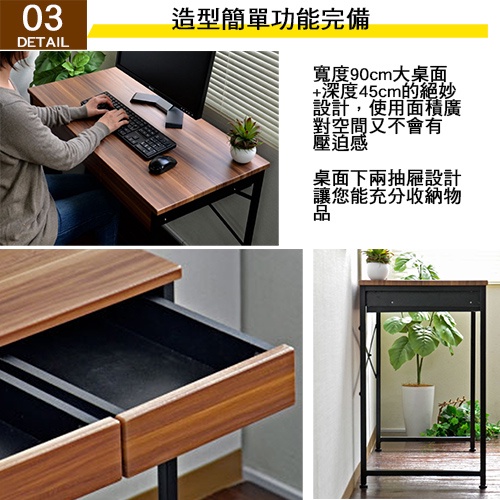 《C&B》Justice系列實用風兩抽電腦書桌/台灣生產/電腦桌/書桌, , large