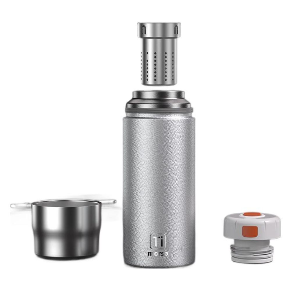 Pure Titanium Insulated Bottle – Non-Toxic, Hydrogen-Rich Minerals, Titanium Coating, Built-In Tea Infuser, , large