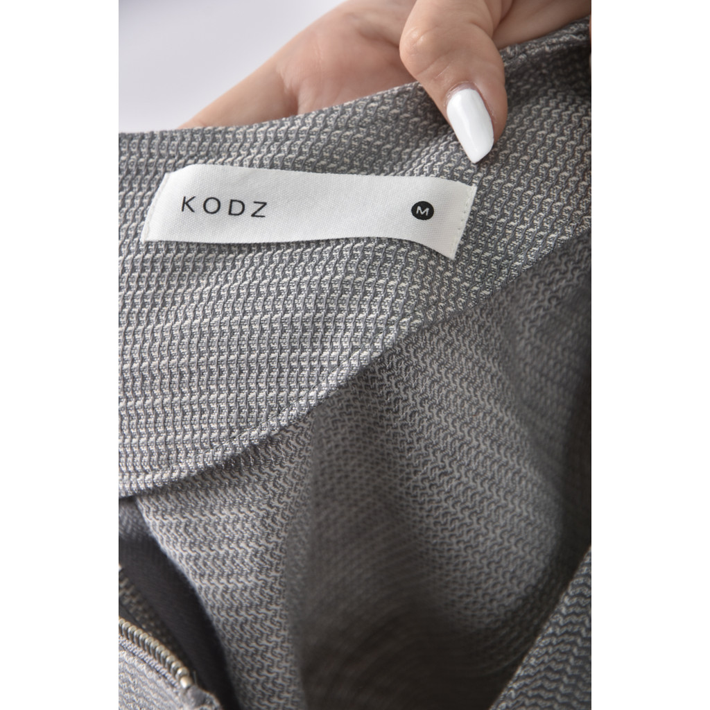 (S) kodz質感棉質圓領灰色短袖上衣二手衣, , large