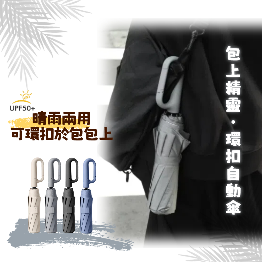 【A&R】UPF50+抗UV全自動10骨反向晴雨兩用傘 加大款 27吋 四色任選, , large