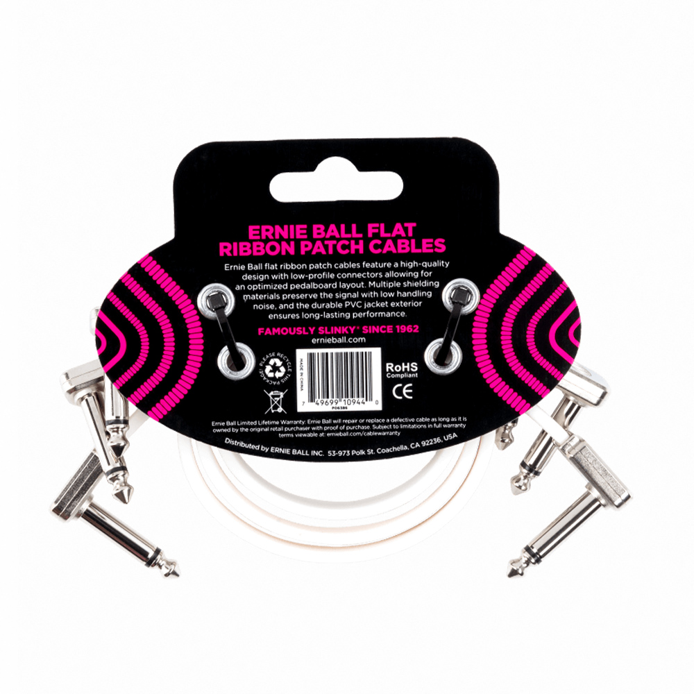 ERNIE BALL 12' Cable 3Pcs 短導線一組三條 30.48公分 黑色款【敦煌樂器】, , large