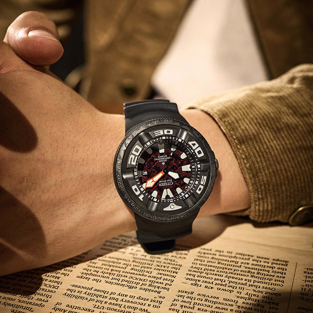 CITIZEN 星辰 紅蓮哥吉拉 哥斯拉 限量聯名錶 PROMASTER 光動能潛水手錶 BJ8059-03Z, , large