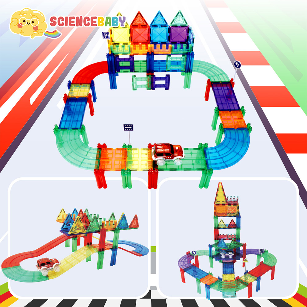 【啾愛你】ScienceBaby電動軌道車112片, , large