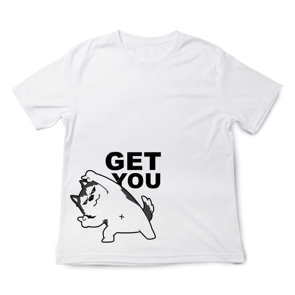JZ TEE 哈士奇&貓咪-GET YOU  印花短袖T恤, , large