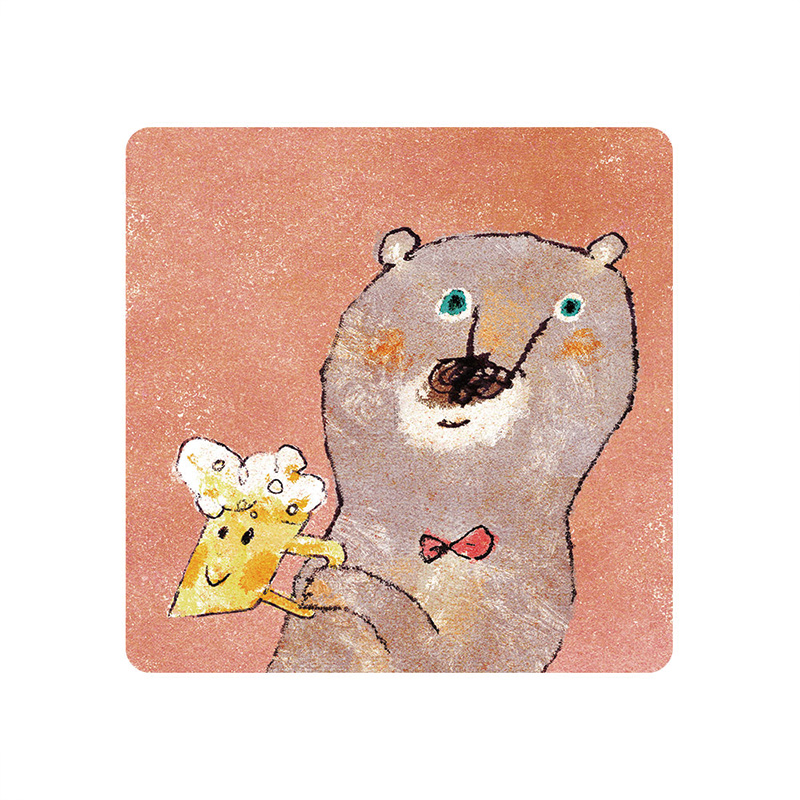 【怪獸】軟式珪藻土吸水杯墊 A Cup of Life---Ducky Shen (10x10cm) -Beer bear, , large