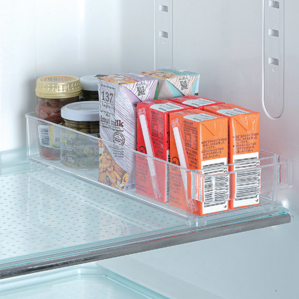 【bestco】日本製淺型冰箱冷藏收納盒-中 (抽屜式手把/耐重2公斤), , large