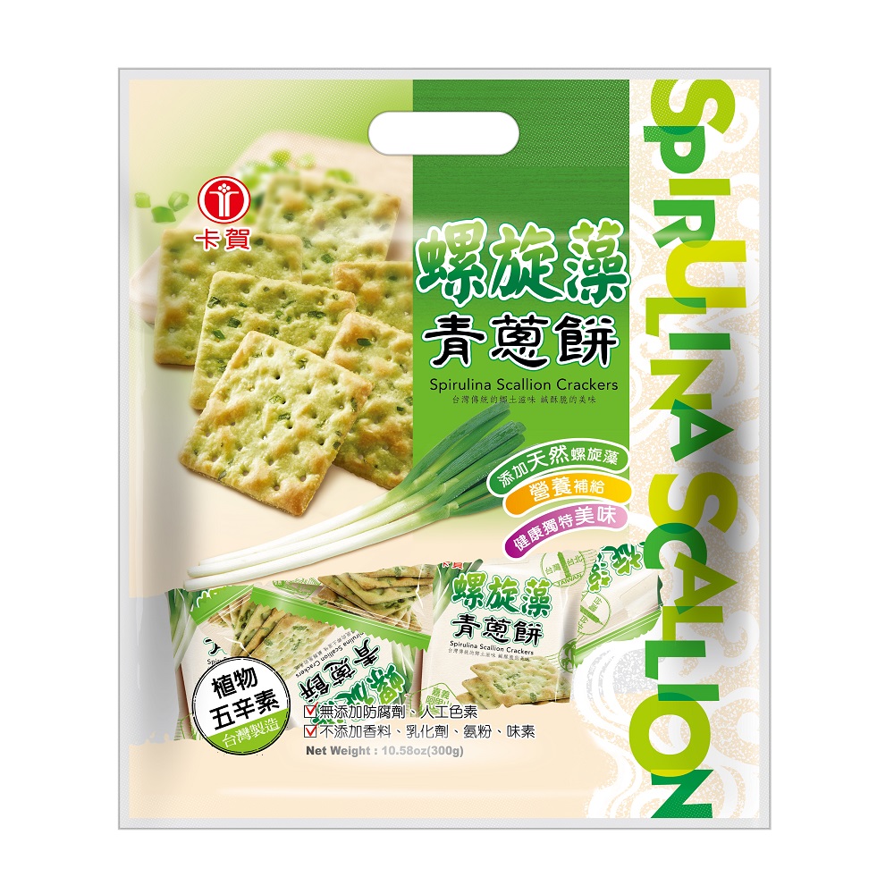 Spirulina Scallion Crackers, , large