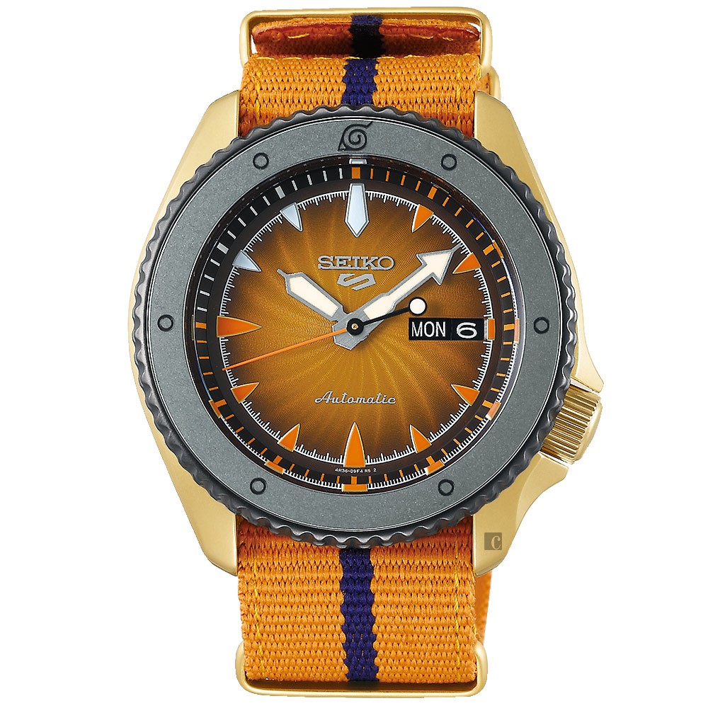 SEIKO 精工 5 Sports x 火影忍者 鳴人 聯名限量機械錶SRPF70K1/4R36-10B0O, , large