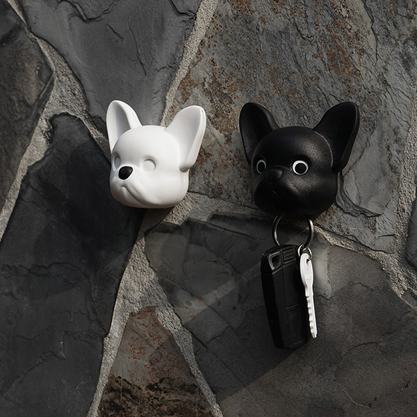 Frenchy Dog Key Holder- Black, , large