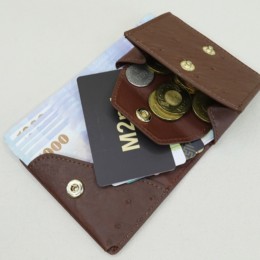 【M2nd】Ostrich Tri-fold Wallet, , large