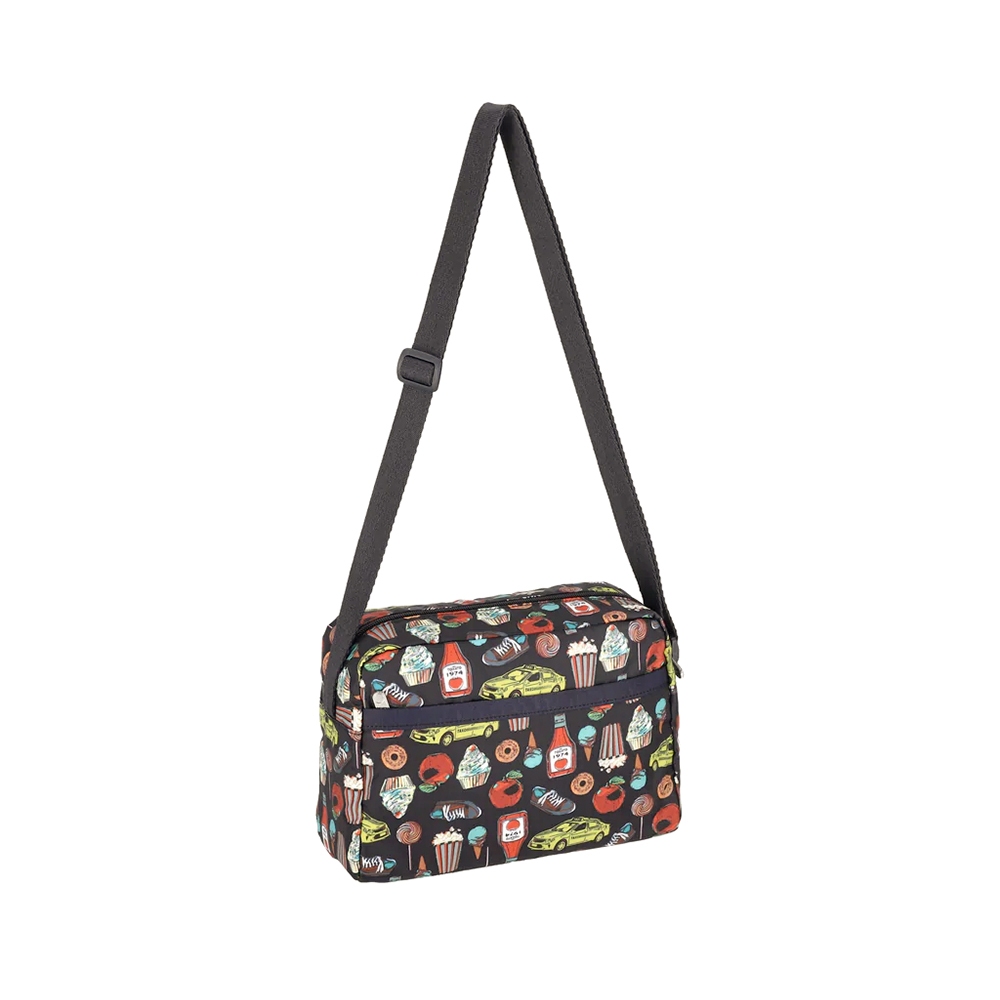 |快速出貨|Lesportsac Daniella Crossbody 拉鍊斜背包/ 紐約美食插畫風, , large