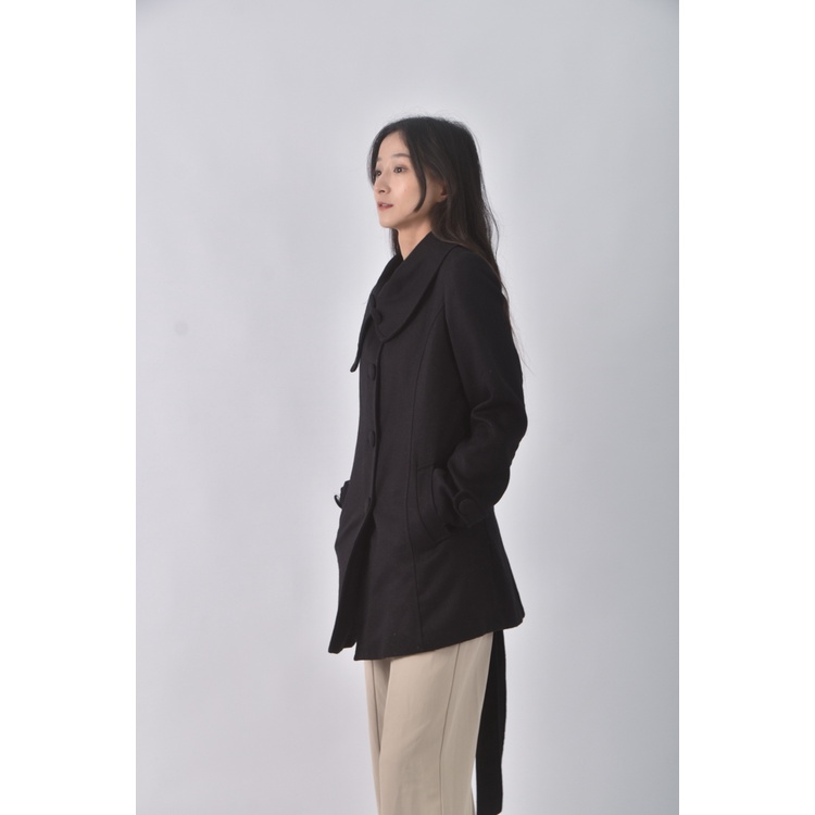 (S) let s go質感黑色綁帶外套二手衣, , large